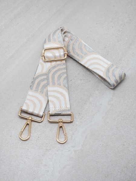 Hovedbilde Veskestropp smal med striper sølv