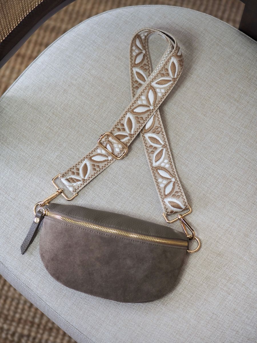 Skinn Bumbag semsket taupe