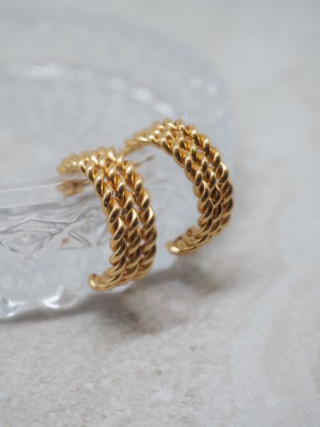 Hovedbilde 7DAYS tvunnet hoops stål gullfarget