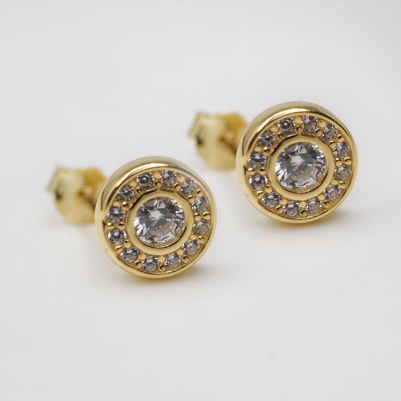 Studs sirkel 925 forgylt sølv