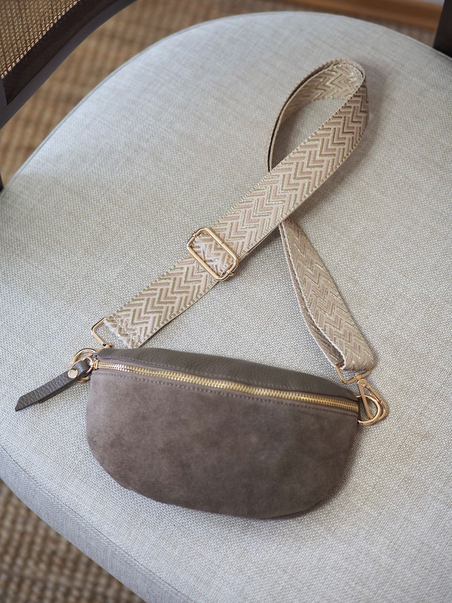 Skinn Bumbag semsket taupe