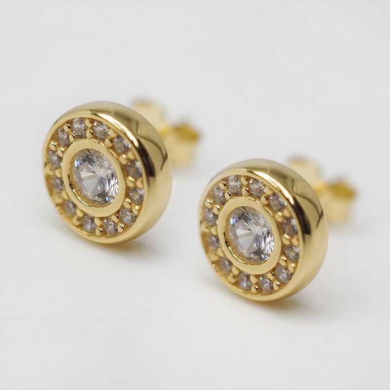 Studs sirkel 925 forgylt sølv