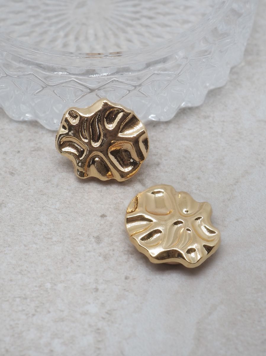 Knappepynt 2stk. metall gullfarget