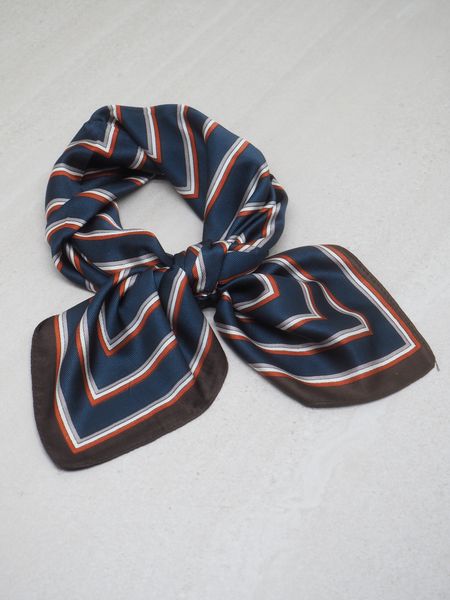 Hovedbilde Satengskjerf striper blå og brun