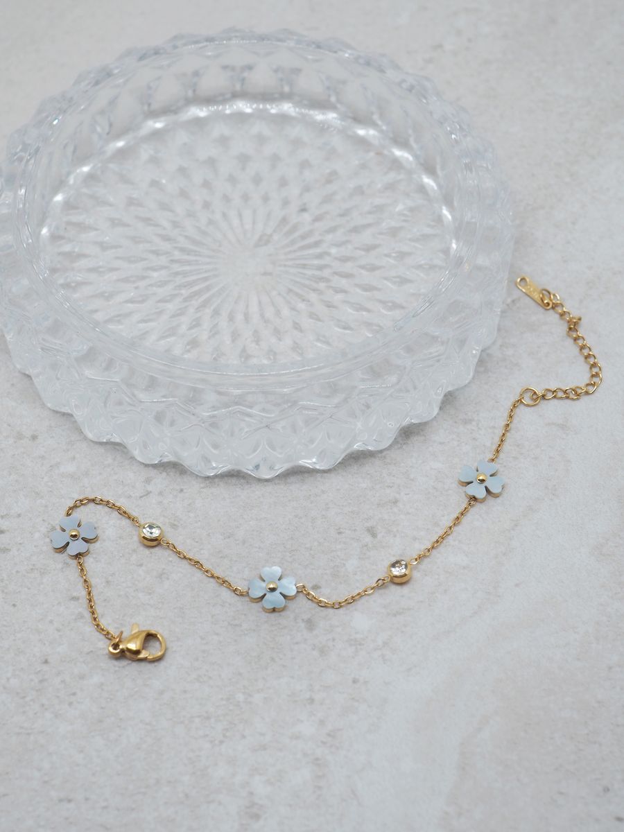 7DAYS perlemorarmbånd stål gullfarget