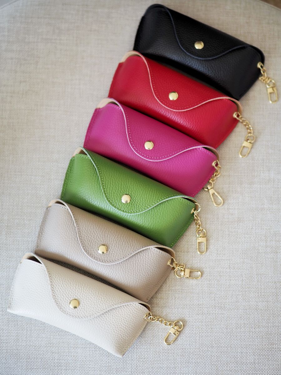 Skinn brilleetui svart