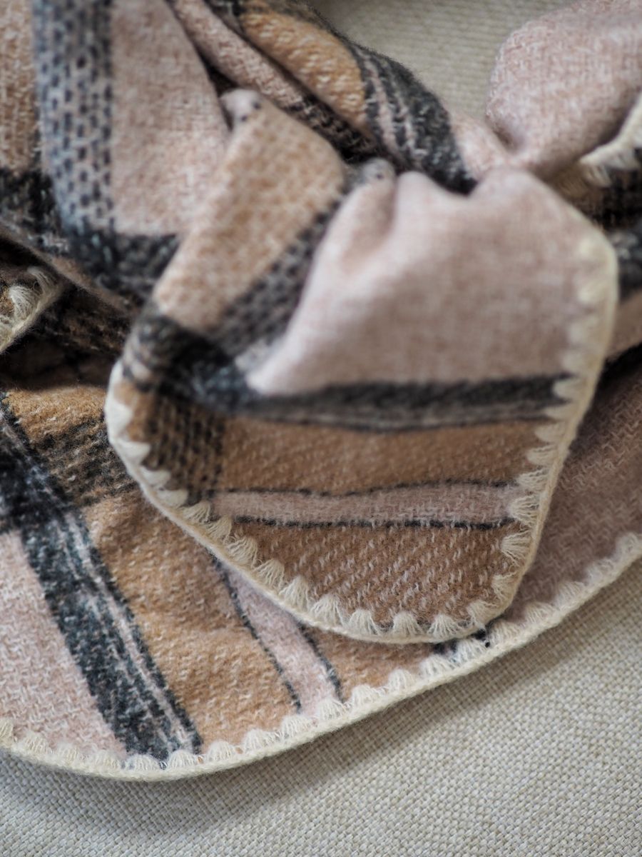 Stort sjal beige og brun