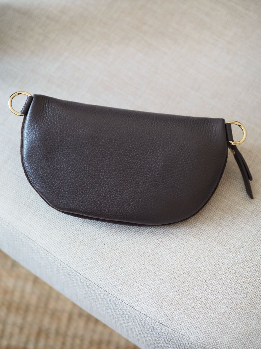 Skinn bumbag semsket mørkebrun