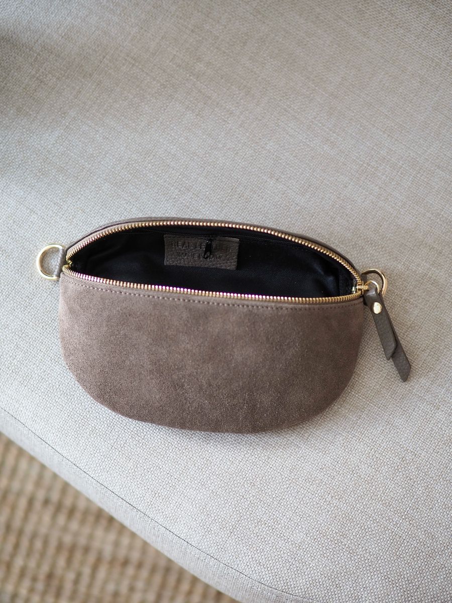 Skinn Bumbag semsket taupe