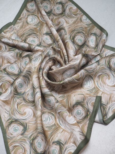 Hovedbilde Skjerf 100% silke grønntoner