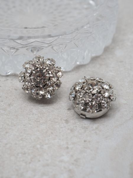 Hovedbilde Knappepynt 2stk. blomst sølvfarget