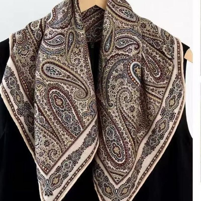Ull og silkeskjerf paisley mønster
