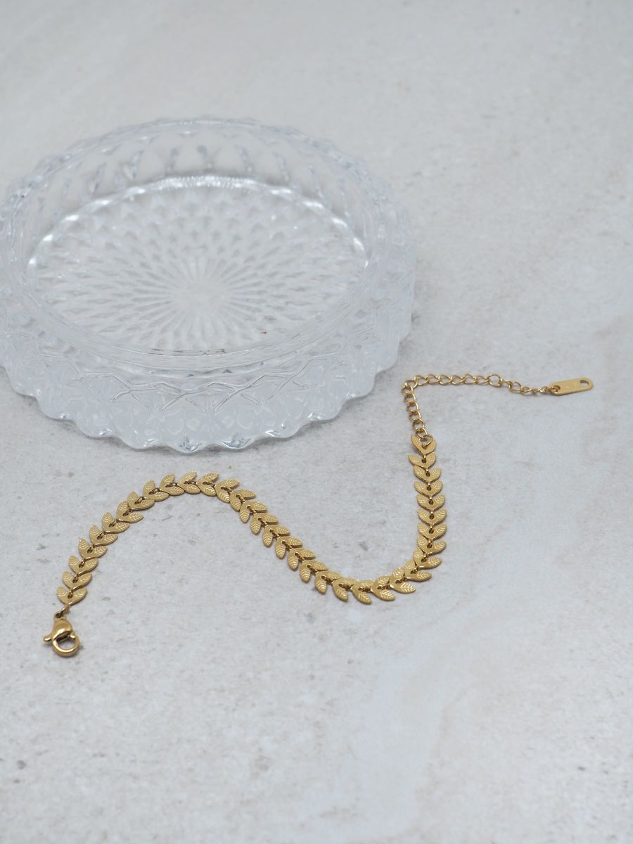 7DAYS bladarmbånd stål gullfarget