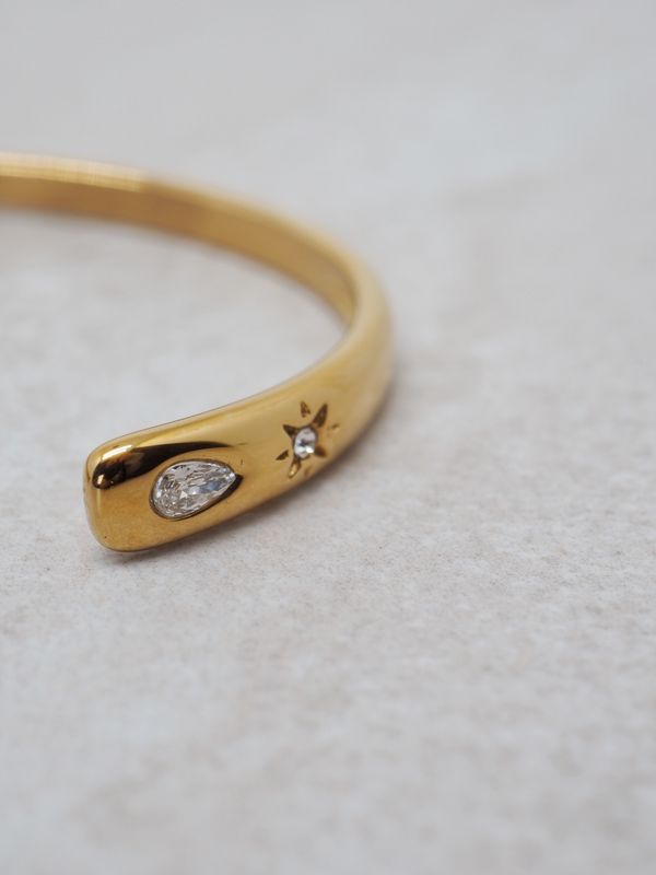 Armring med Zirkonsymboler i stål