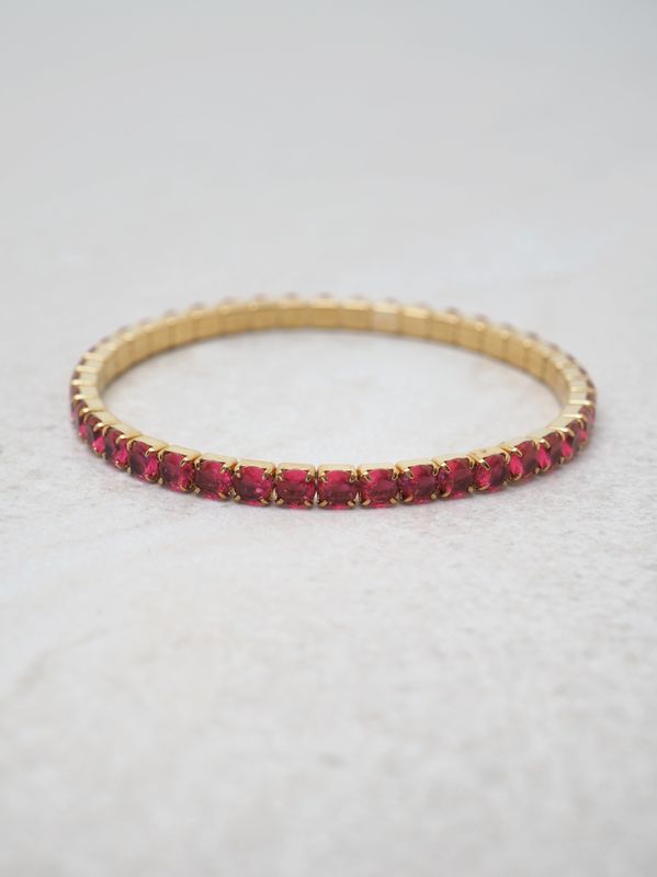 Tennisarmbånd strikk fuksia