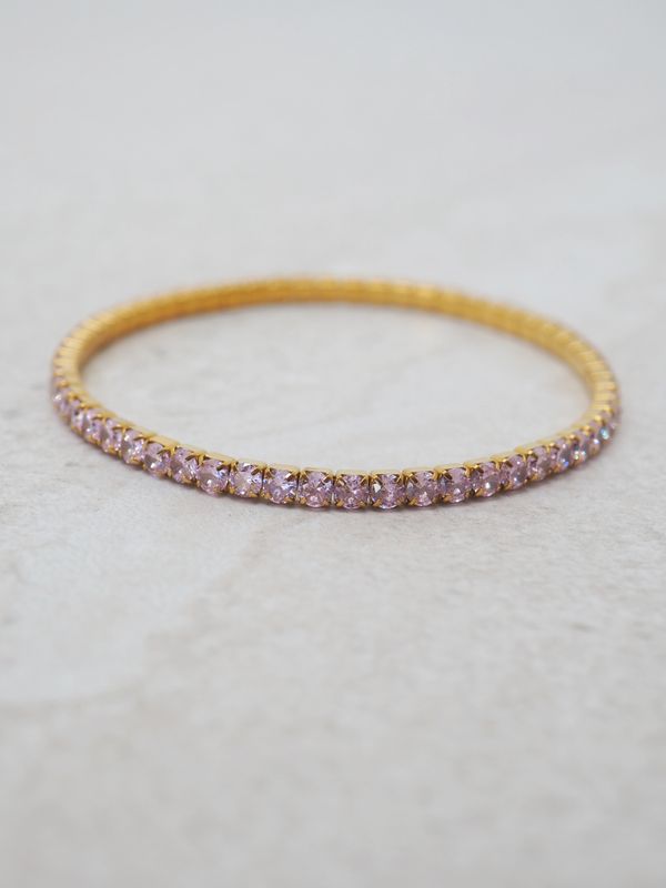 Tennisarmbånd strikk rosa