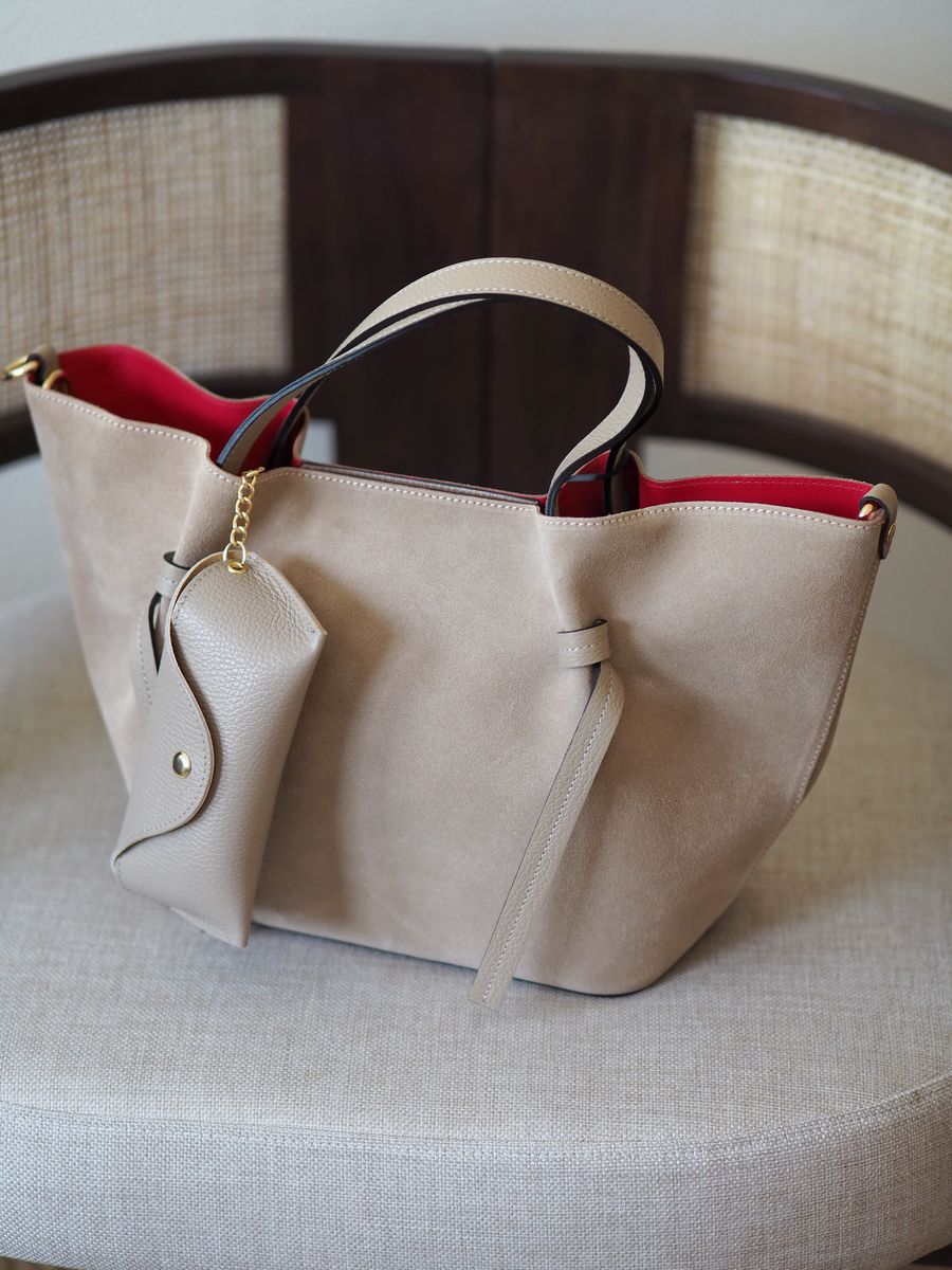 Skinn brilleetui beige