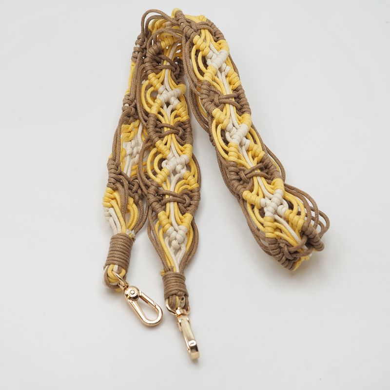 Veskestropp Raffia veskestropp beige og gul