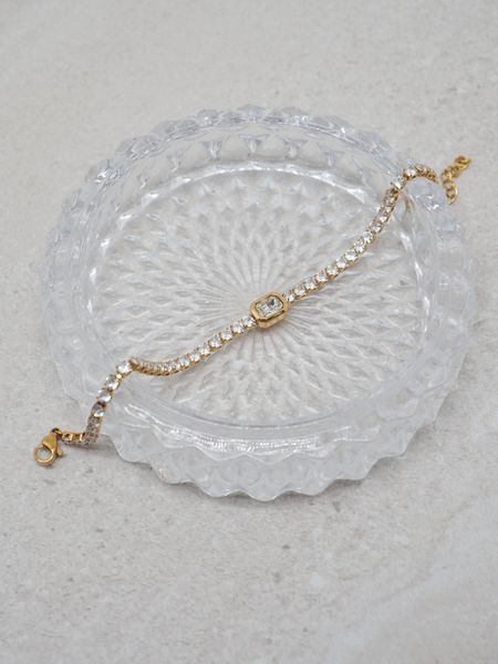 Hovedbilde Zirkonarmbånd med blank glasstein