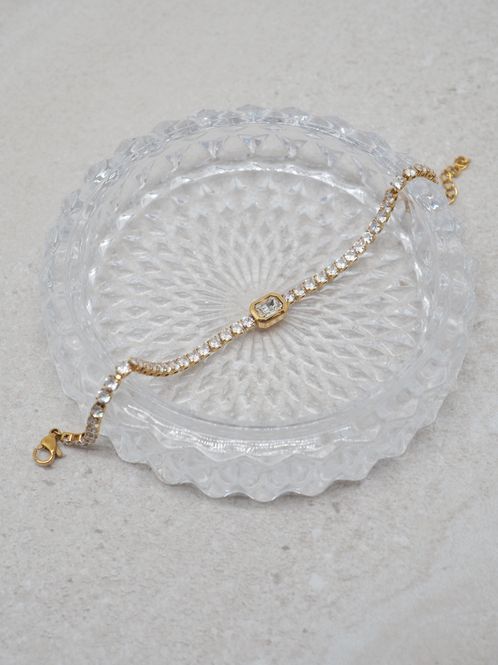 Hovedbilde Zirkonarmbånd med blank glasstein
