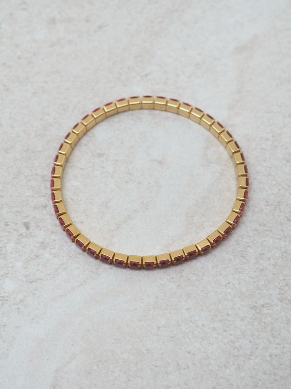Tennisarmbånd strikk fuksia
