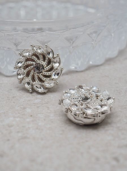 Hovedbilde Knappepynt 2stk. spinner sølvfarget