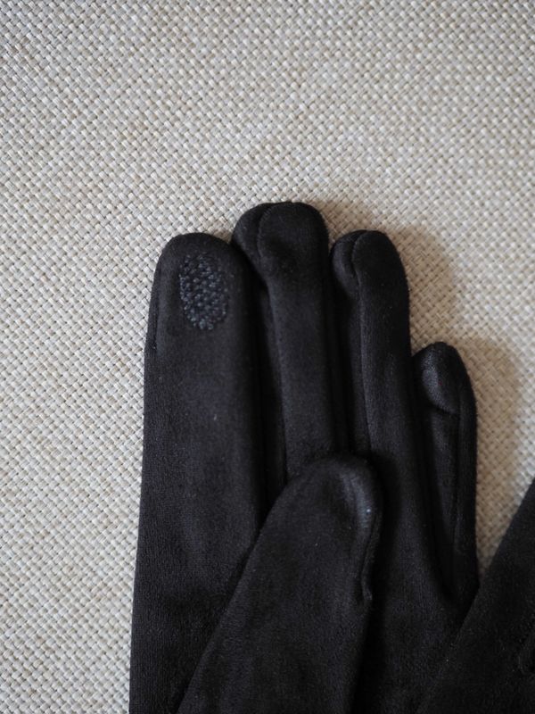 Hansker med pelsdott svart