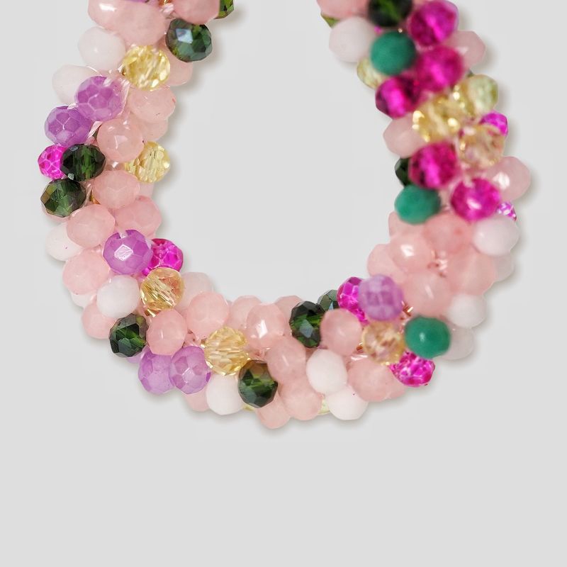 Aurora øredobber med glassperler rosa multi