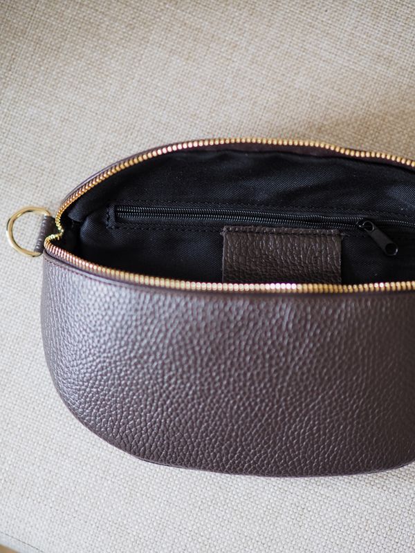 Skinn bumbag mørkebrun