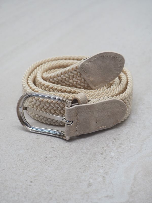 Flettet elastisk belte beige