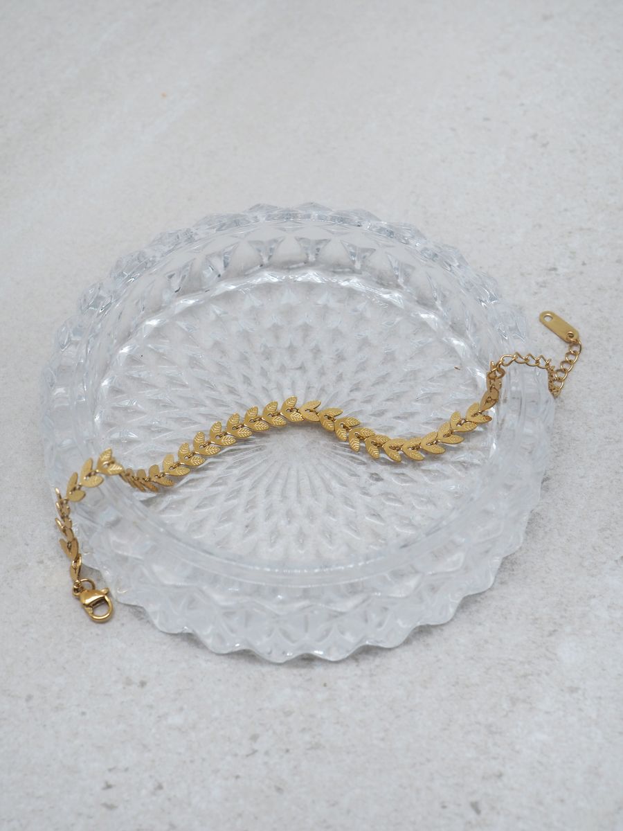 7DAYS bladarmbånd stål gullfarget