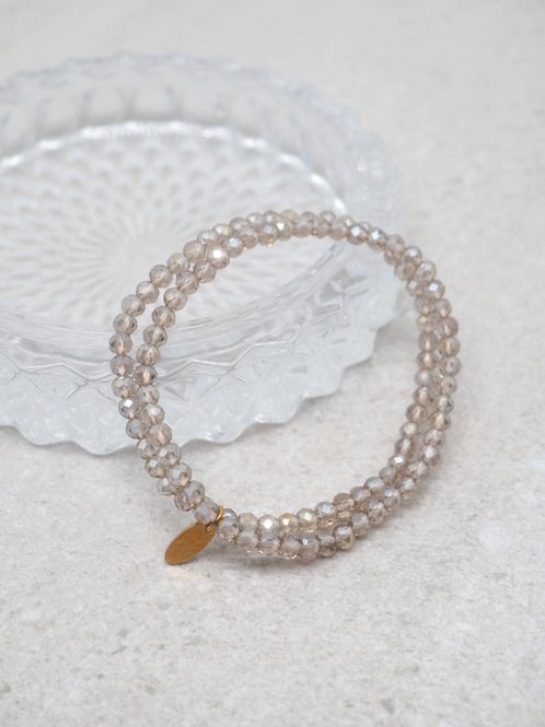 Hovedbilde  To-linjet glassarmbånd grå