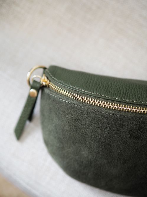 Hovedbilde Skinn bumbag semsket grønn