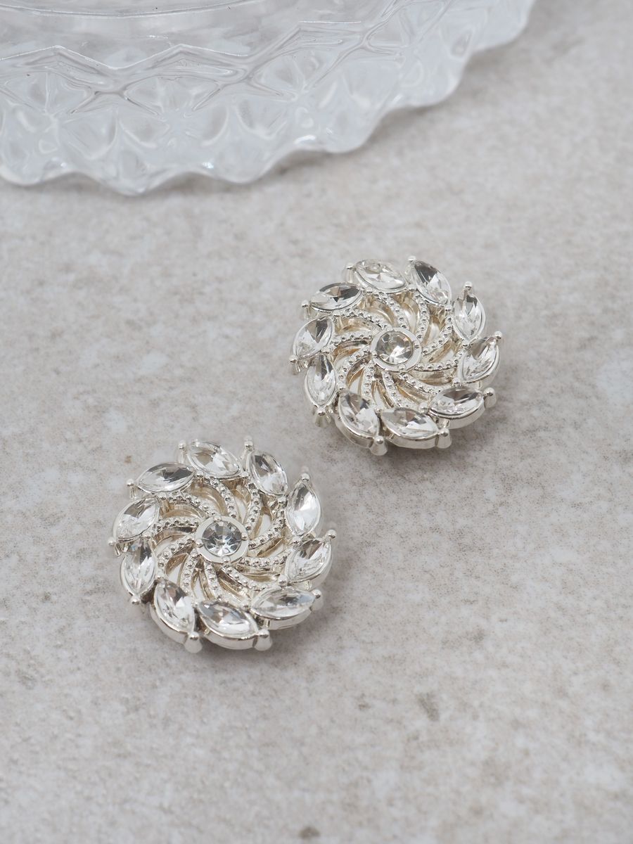 Knappepynt 2stk. spinner sølvfarget